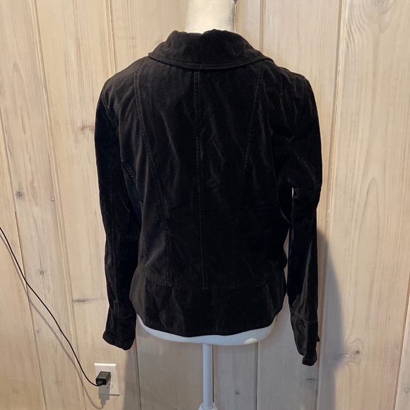 Black velour Ann Taylor loft jacket - Picture 2 of 4